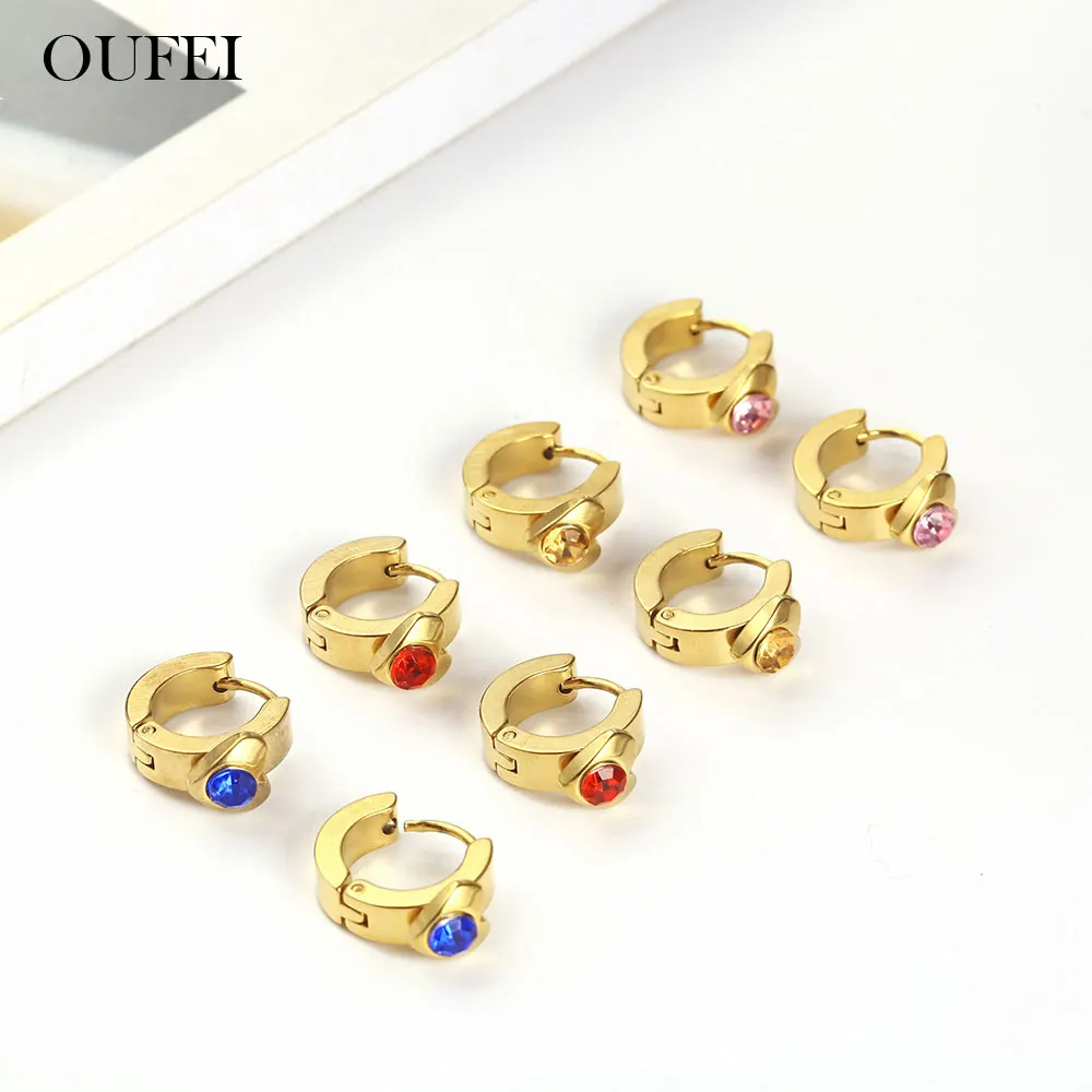 

OUFEI Small Earrings Stainless Steel Earrings For Women Korean Accessories 2019 Women Earring Jewelry Accessories