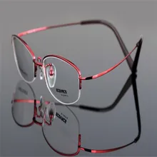 MONGOTEN женские модные полуобода чистый титановый, ультралегкий Оптический очки против усталости очки розовые очки для чтения