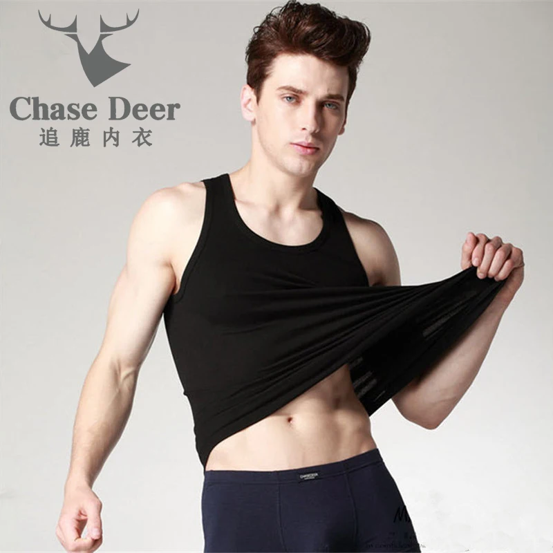 

Cotton Tank Tops Men New Brand Chase Deer Quality Casual Male Clothing Sleeveless Underwear Bodybuilding Fitness Men Tank Tops
