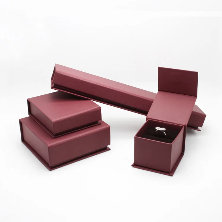 

High Quality Free shipping wholesale 60pcs/lot Wine-Red Ring Box Jewelry Packing for Ring Earring Packaging 55*57*45mm