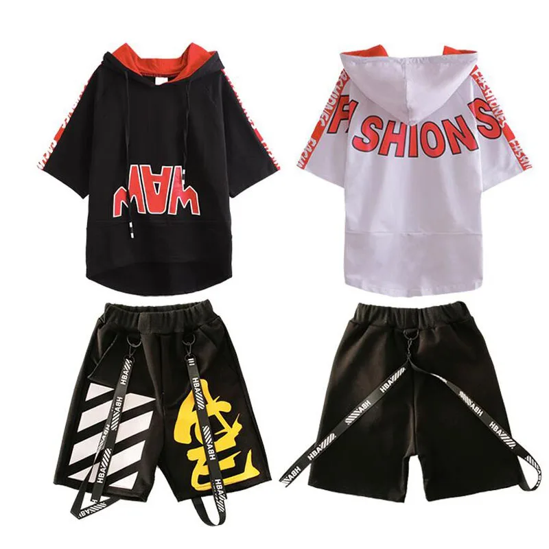 Boys loose Tshirt Hoodie Modern dance Clothing Kids Hip Hop Jazz Dance wear Costumes Girls Ballroom Dancing Outfits Streetwear