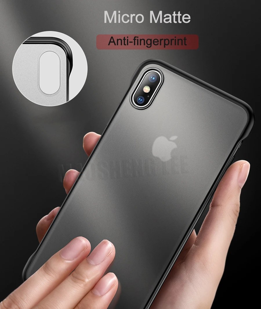 Прозрачный матовый чехол для iPhone X XS Max XR Ультратонкий с защитой от падения без