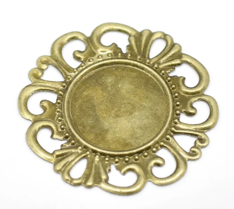 

DoreenBeads 50 Antique Bronze Filigree Cabochon Setting Wraps Connectors Embellishments Findings (B18554), yiwu