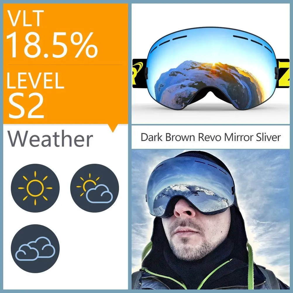 Зимние очки, очки для сноуборда, двойные, анти-туман, УФ 400, сферические, лыжные очки, для улицы, Снежная маска, ветрозащитные очки для мужчин и женщин