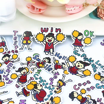 

39pcs cute Cheerleader girl 3 stickers for Home decor on phone book macbook laptop sticker decal fridge skateboard doodle toy