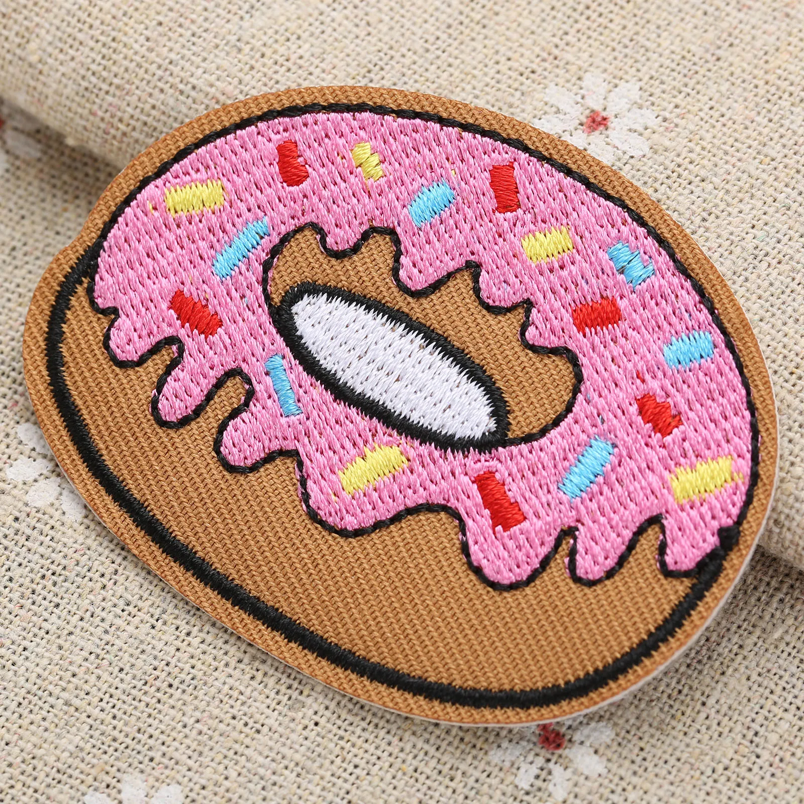 

Donut Food Cute Kids Jeans Embroidered Patches Simpsons Sew on Or Iron on Patch~ Wholesale DIY Handmade Accessory Applique Badge