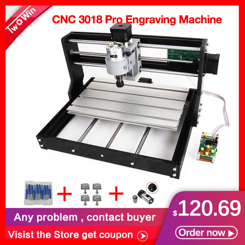 

CNC 3018 Pro with Offline Controller, GRBL Control Diy Mini cnc Machine,3 Axis pcb Milling Machine, Laser Engraving Wood Router