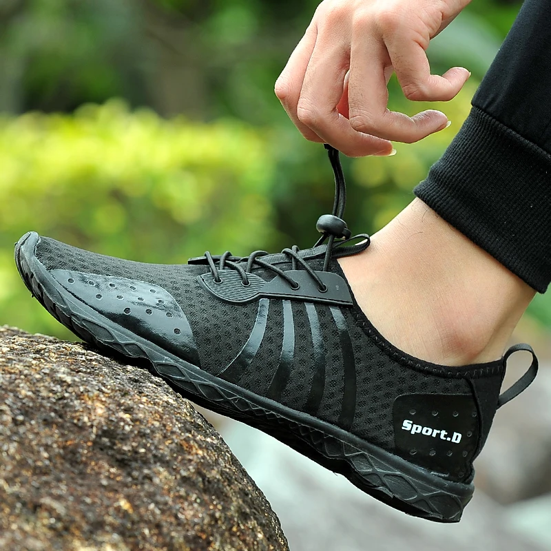 

Couples Wading Shoes Spring Autumn Mens Beach Sneakers Dark Blue Khaki Women Surf Sneakers Lightweight Water Sport Shoes