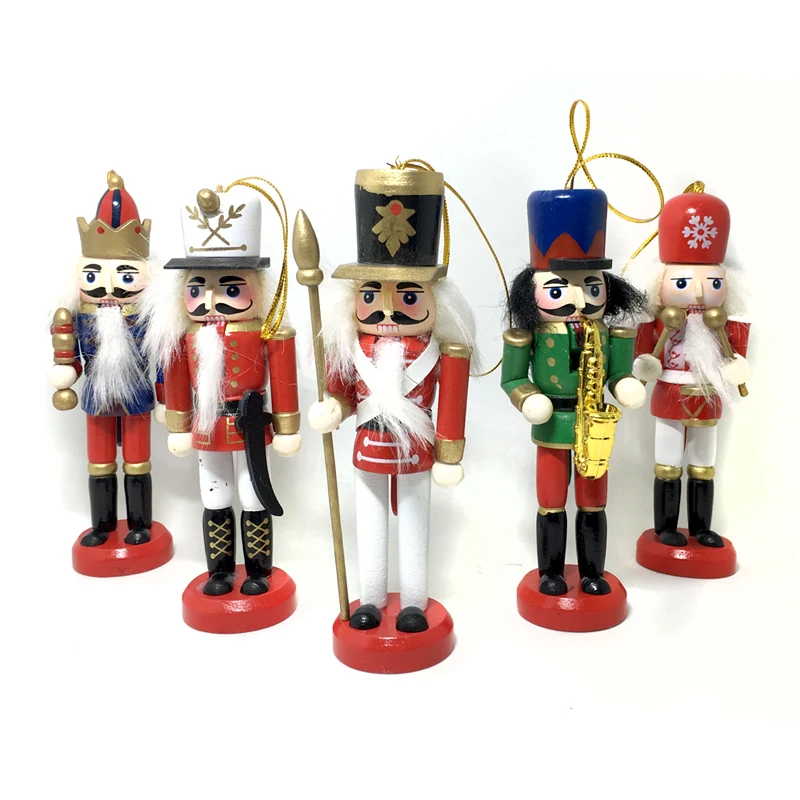 HT118 New 12CM cute cartoon nutcracker puppet pendant christmas
