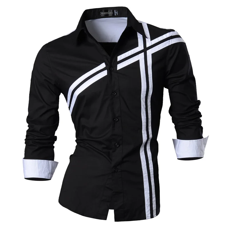 Acheter 2019 Printemps Automne Caractéristiques Chemises jean décontracté pour homme Chemise nouveauté Manches Longues décontracté Slim Fit Hommes Chemises Z006
