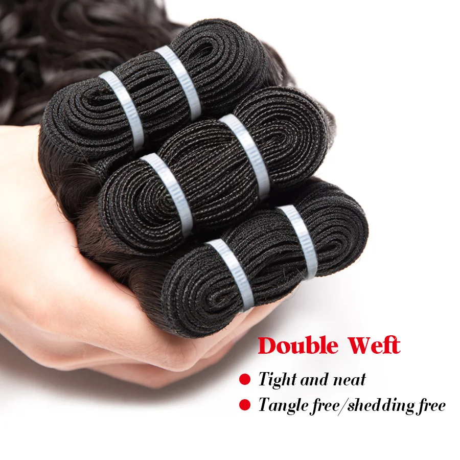 Brazilian Water Wave Human Hair Weave Bundles With Closure RXY Remy Hair Pre Pluck Ear To Ear Lace Frontal Closure With Bundles (3)