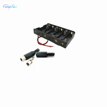 50Pcs 6xAA Battery Case Holder Socket Wire Junction Boxes With 15cm Wires, 5.5/2.1 DC Plug