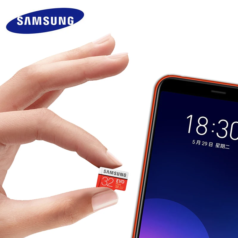 SAMSUNG карта памяти Micro SD карты 256 г 128 Гб 64 Гб оперативной памяти, 32 Гб встроенной памяти, 100 МБ/с. Class 10 U3 SDXC Класс EVO plus Micro SD слот для карт памяти TF, флеш-карта