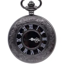 Новая Мода римские цифры серебряные мужские s брелок ожерелье кулон подарки для мужчин женщин полые кварцевые карманные часы CF1018