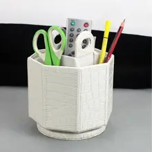 5-портовый в виде восьмиугольника с вращающийся Вращающийся Рабочий стол кожаный ящик для хранения Чехол под крокодиловую кожу черный 260E