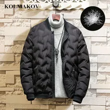 KOLMAKOV, новинка, Мужское пальто на 85% утином пуху, толстая зимняя верхняя одежда, мужская куртка-бомбер, куртки и пальто,, теплые короткие M-3XL куртки-пуховики на утином пуху