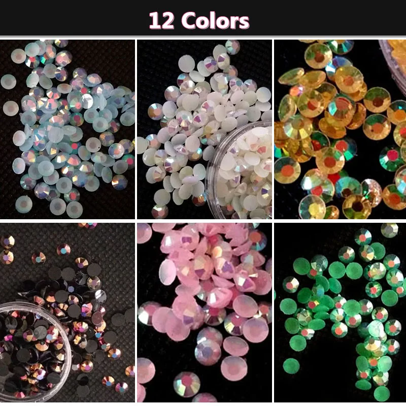 

Hot 4MM Jelly AB Rhinestones Mobile Phone Beauty Decorations / DIY Nail Art Materials Flat Diamonds