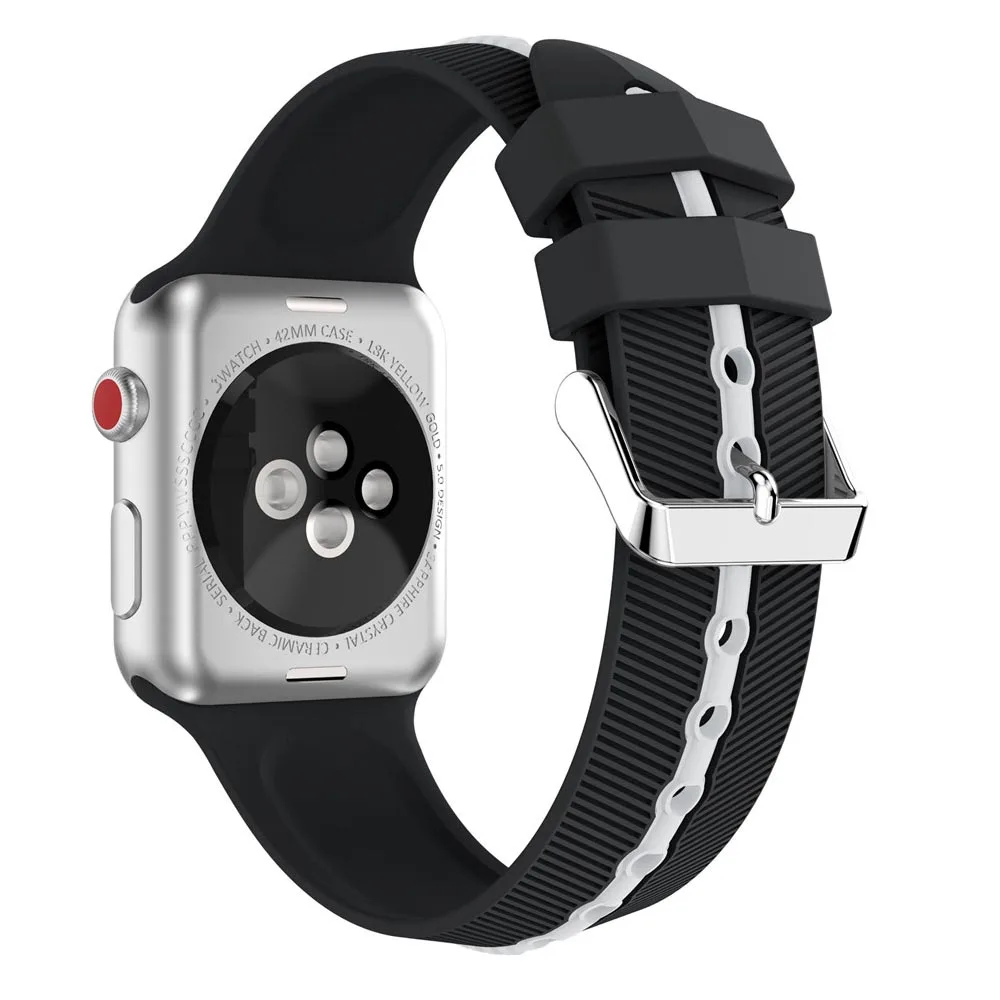Для iwatch серии 4 3 2 1 ремешок для часов спортивный силиконовый Apple watch 42 мм 44 сменные