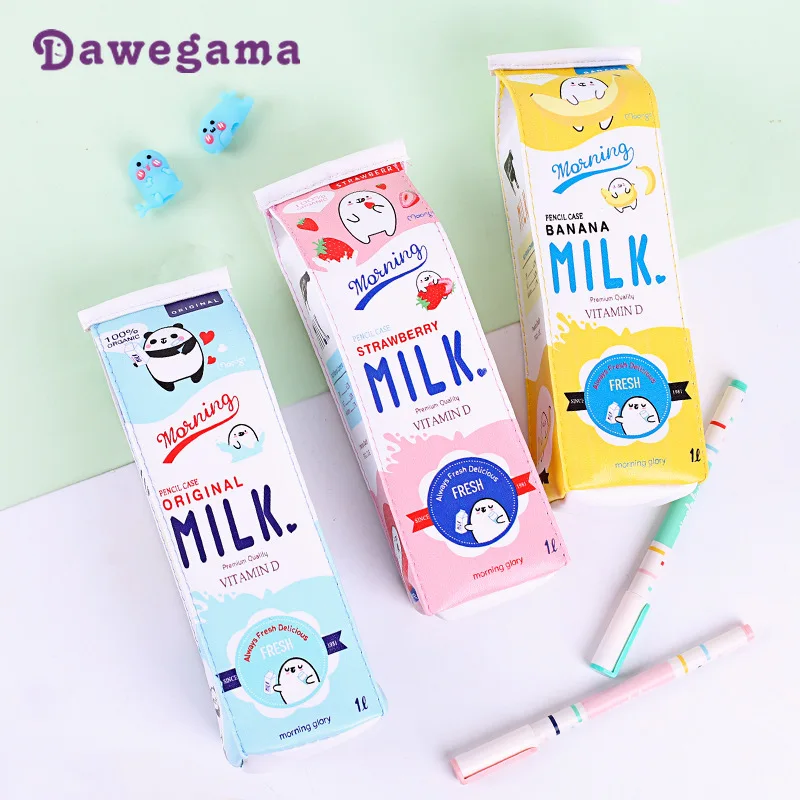 Dawegama чехол для карандашей в виде бутылки с молоком милая утка ПУ сумка ручек