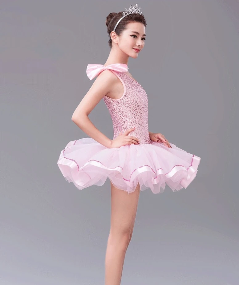 Girls Ballet Tutu Leotard Robe Jazz Dancewear orné de sequins Enfant Enfants Jupe Costume 