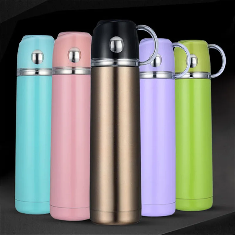 500ml Stainless Steel Water Bottle Coffee Mug Thermos Cup Coffee Tea