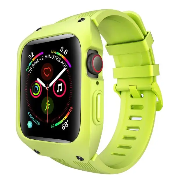 Чехол с полной защитой для Apple Watch, чехол 44 мм, 40 мм, 42 мм, 38 мм, защитный чехол с силиконовым ремешком для часов iWatch Series 5, 4, 3