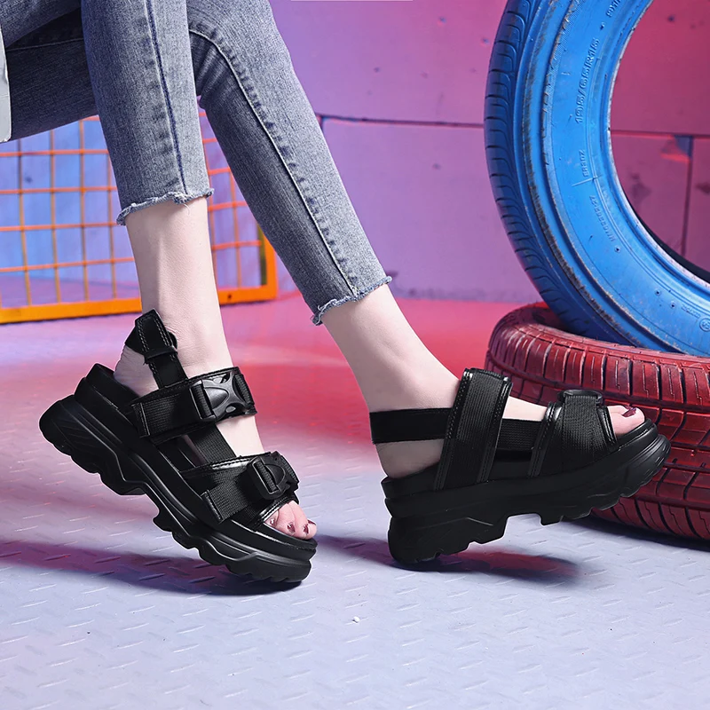 Summer Women Sandals 7 High Heels Chunky Sandals Woman Increase Casual Shoes Platform Wedges Slippers Slides Ladies Creepers Summer Women Sandals 7 High Heels Chunky Sandals Woman Increase Casual Shoes Platform Wedges Slippers Slides Ladies Creepers