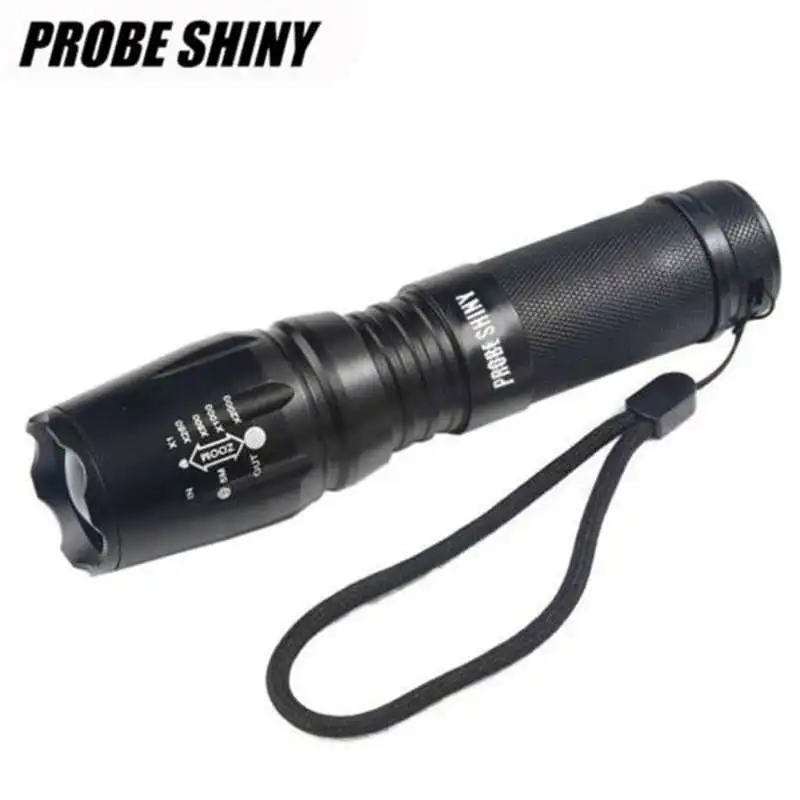 X800 Zoomable XML T6 LED Tactical Flashlight+26650 Battery+Charger+Case led flashlight rechargeable flashlight 18650 #4A27 (8)