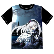 Envío Libre Rozen Maiden Anime manga T-shirt Las Mujeres de Los Hombres Cosplay Camiseta de Malla Negro Tee 002