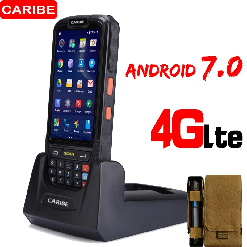 Caribe PL-40L Android Портативные Промышленные КПК сборщик данных с 1D лазерный телефон сканер штрих-кода и 8MP камера