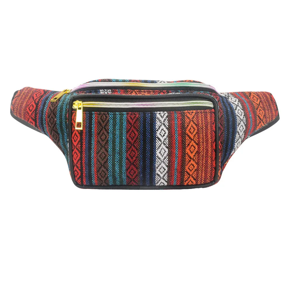 CONEED Мода нейтральной Спортивная Сумка Талии многоцветный Crossbody груди мешок холст талии пакеты Se25