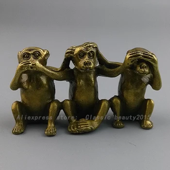 

Three wise monkeys hear see speak no evil 3 monkey 8cm