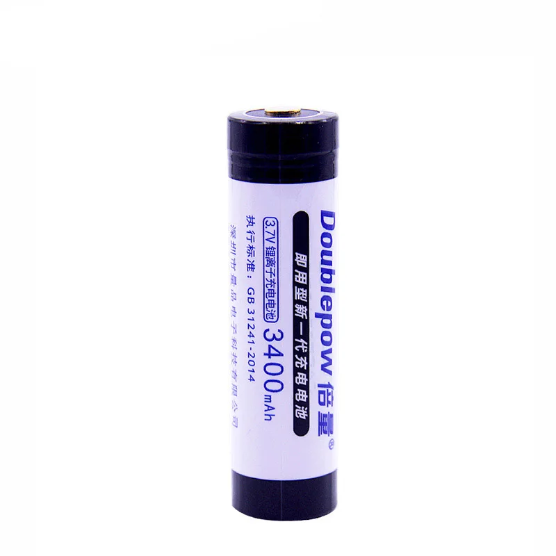 

2pcs/Lot Doublepow DP-18650 3400mA 3.7V Li-ion rechargeable battery in Actual Capacity Intelligent Cell CE/UL/Rohs Certification
