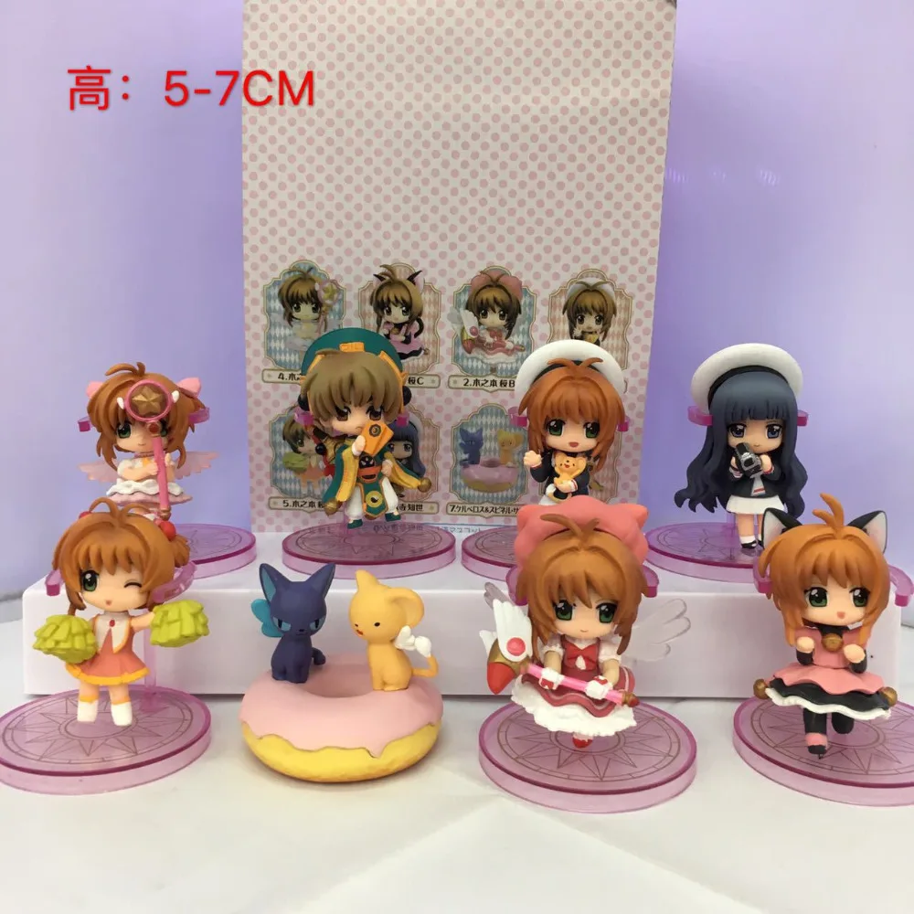

8PCS Cute Japanese Anime Card Captor Sakura Kinomoto Sakura Kero The CLOW PVC Action Figure Toy Doll Gift Cosplay Figure New