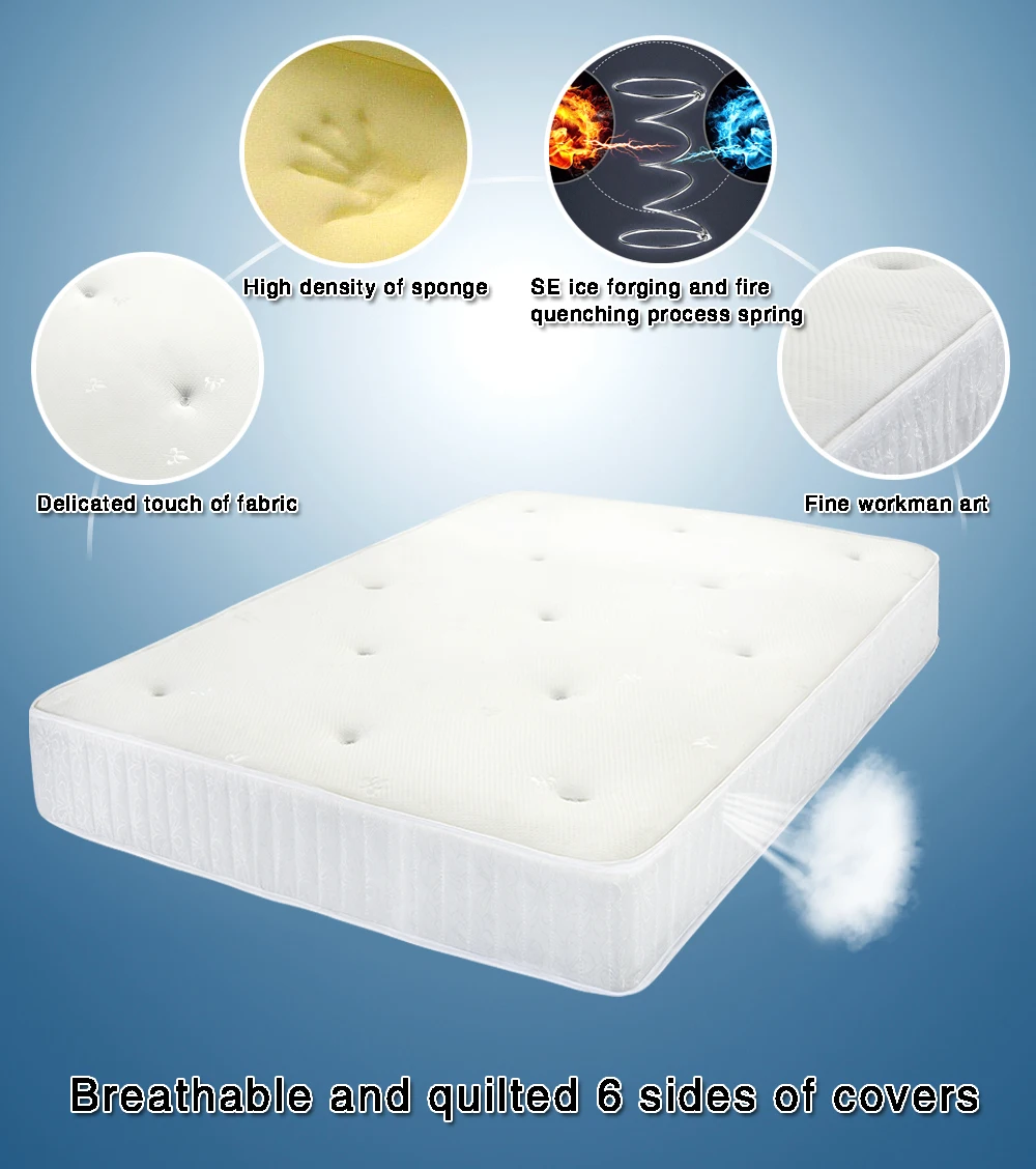 Panana Quilted Fabric Cover Orthopaedic Spring Mattress High Density Mattress 3ft Single, 90 * 190cm 