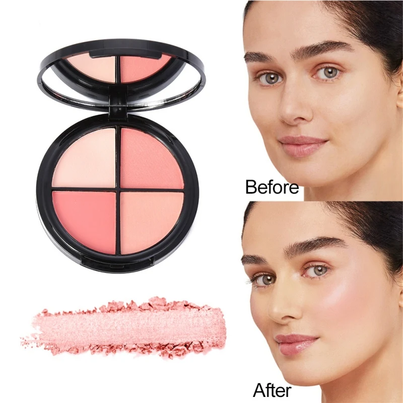 New Light Bright Skin Set Makeup 4 Color Blush Pink Tender Makeup 3-dimensional Repair Capacity Blush Plate Cosmetics Tool Good