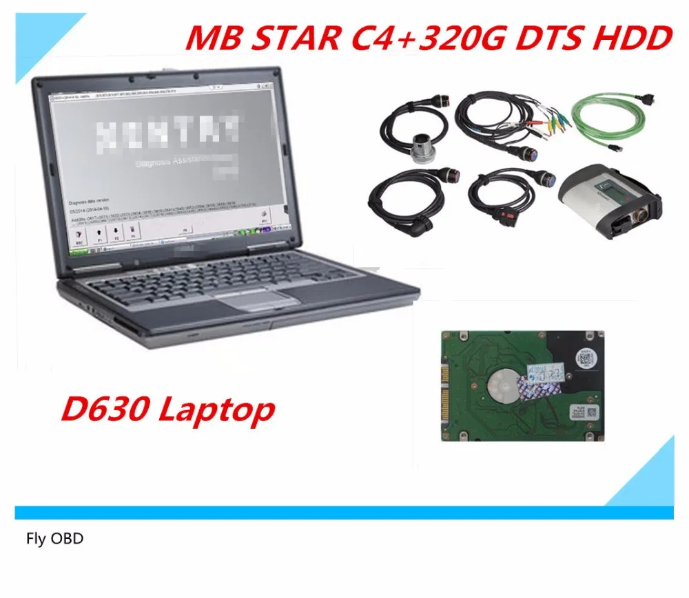 Free shipping 2017.09 DTS MB Star SD Connect Compact 4 with 320G HDD Software Xentry+DAS+EPC+WIS mb star c4 with Laptop D630