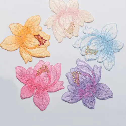 CIASSTHREE 1 шт. цветок лотоса аппликация Одежда Вышивка патч Стикеры гладить на Ткань для шитья DIY
