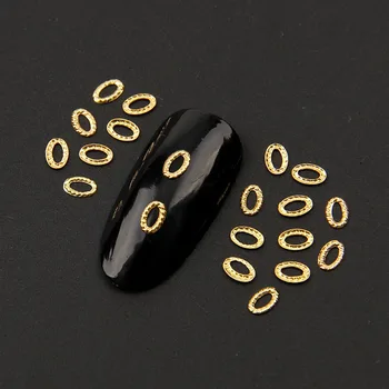 

Gold/Silver 4*5mm About 500pcs Zinc Alloy Nail Art Nail Metal Studs Circle Ring Nail Gel Factory Price 290233