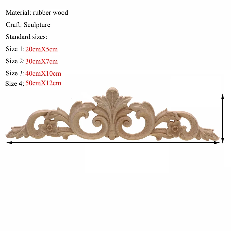 Прямоугольная резьба из натурального дерева аппликации для мебельного шкафа неокрашенные деревянные молдинги наклейка Винтажные Украшения Аксессуары