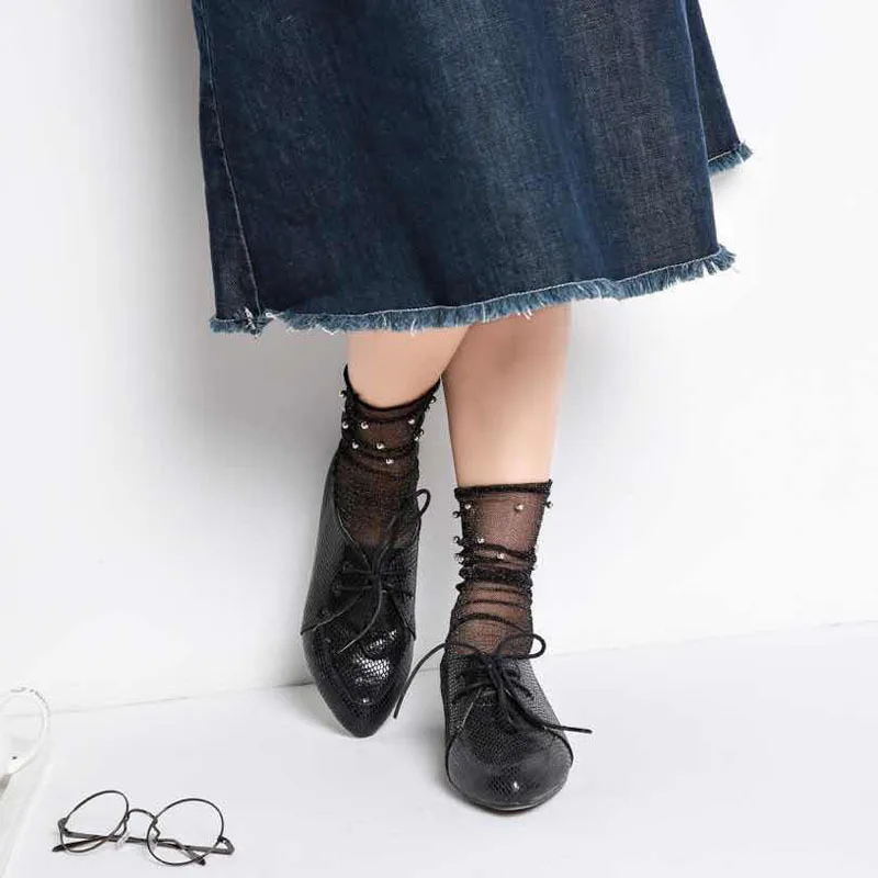 

New Summer Mesh Women Socks Hollow out Socks Women Ultrathin Ventilation Woman Cute Socks Calcetines Mujer Harajuku Hosiery