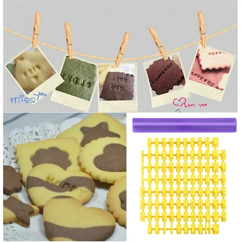 

New Alphabet Number letter Impress Set cookie biscuit stamp embosser cutter cake fondant DIY Molds , Free shipping!!!