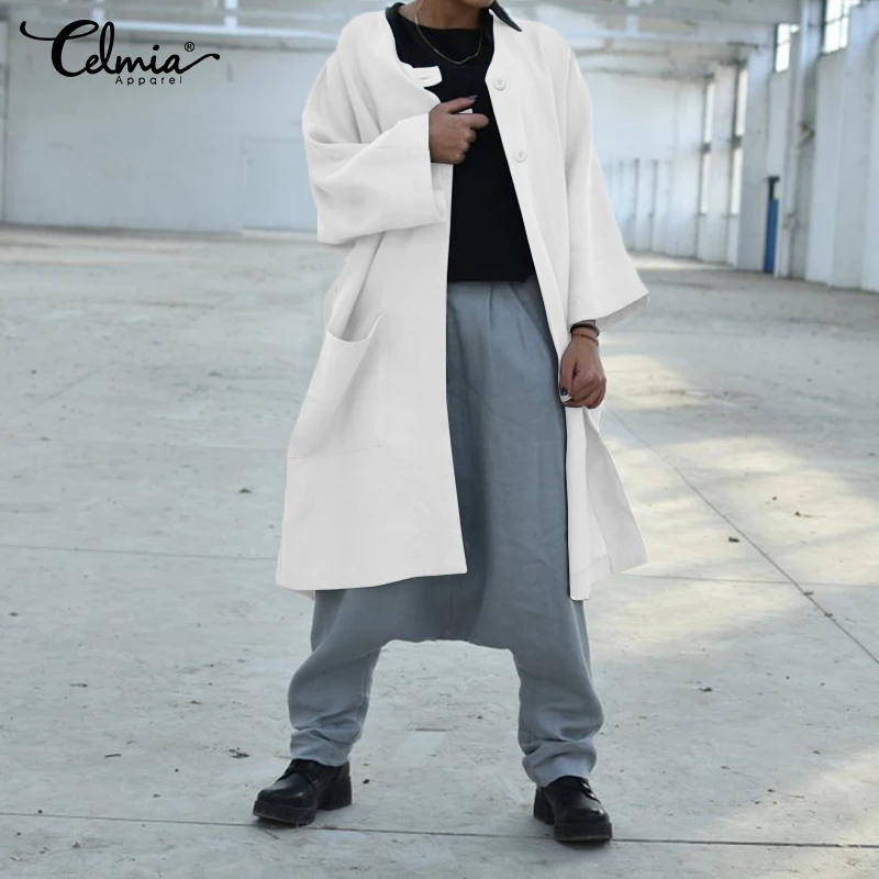 

Celmai 2019 Autumn Casual Kimono Cardigan Shirt Coat Ladies Loose Jackets Plus Size Long Sleeve Top Female Long Blusas Femininas
