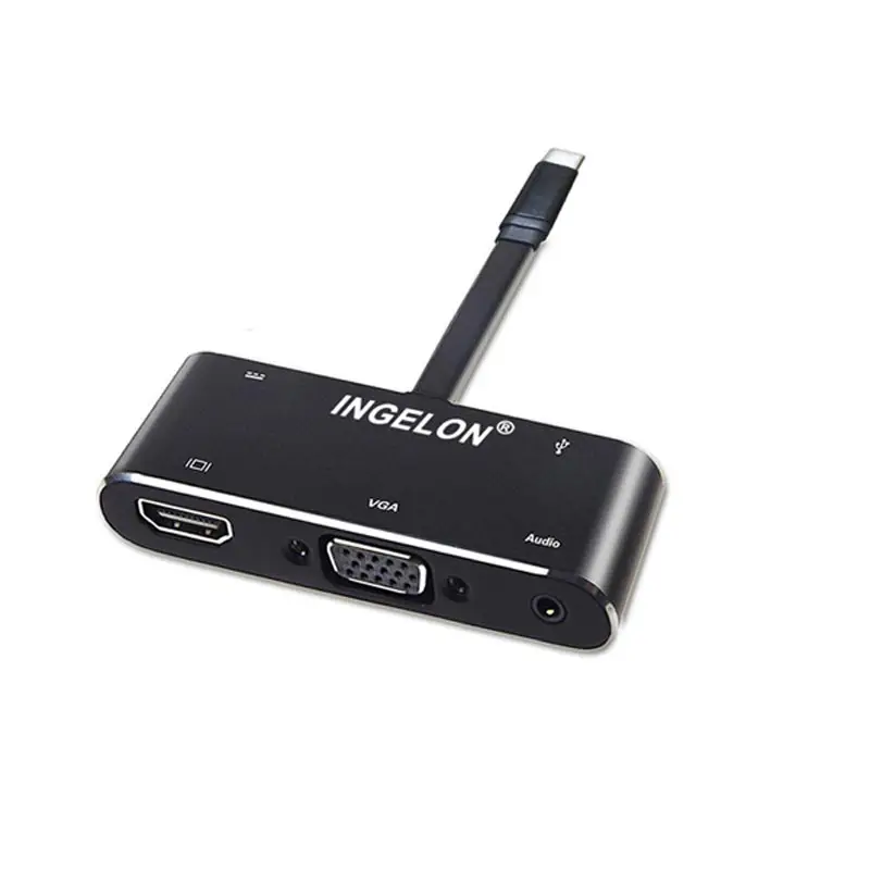 

Ingelon usb c adapter adaptador usb tipo c to PD+HD(4K)+VGA+Audio+USB3.0 5 in 1 Converter for type C otg mobile phone & tablet