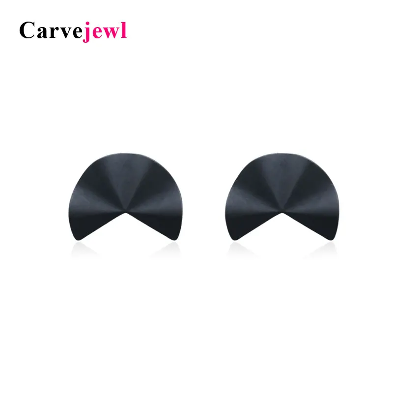 

Carvejewl stud earrings irregular leaf stud earrings for women jewelry matte black silver plating girl gift korean earrings hot
