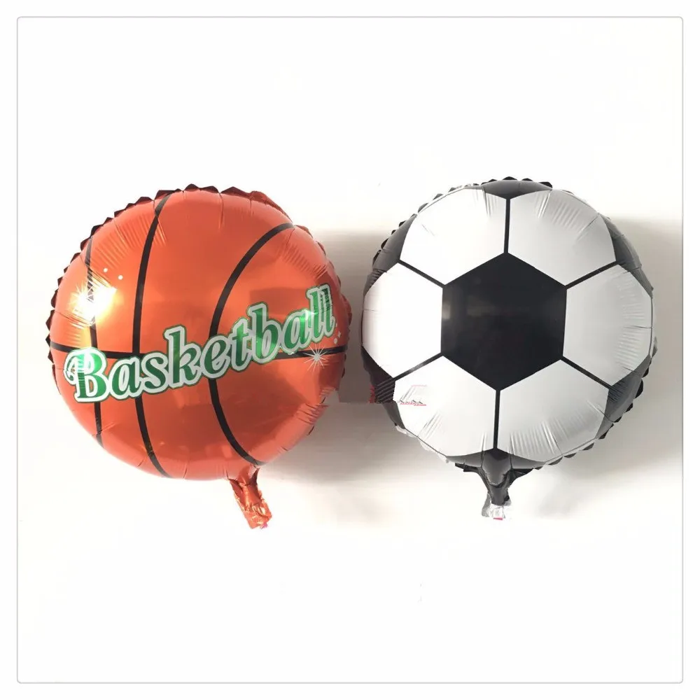 10pcs 18inch Round Sport Ball Shape Foil Balloon Football Basketball