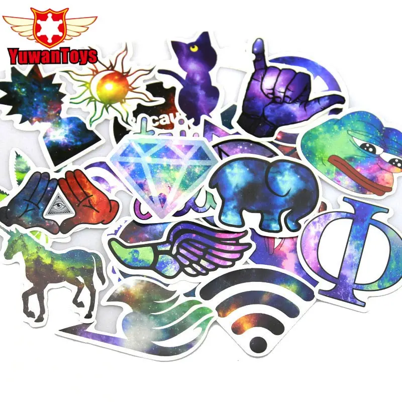 Hot Sale 28 Pcs Galaxy Stickers Mixed Funny Cartoon Jdm Doodle Decals Luggage Laptop Styling Bike