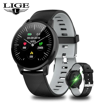 

LIGE Smart Bracelet Heart rate Blood Pressure Monitor Sport Fitness Tracker Watch For Android ios 2019 New Pulseira inteligente