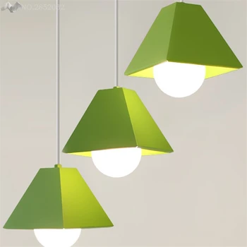 

America Modern Simple Colorful Iron Pendant Lights Hanging Lamp for Bedroom Bar Restaurant Living Room Fixture Decoration Lights