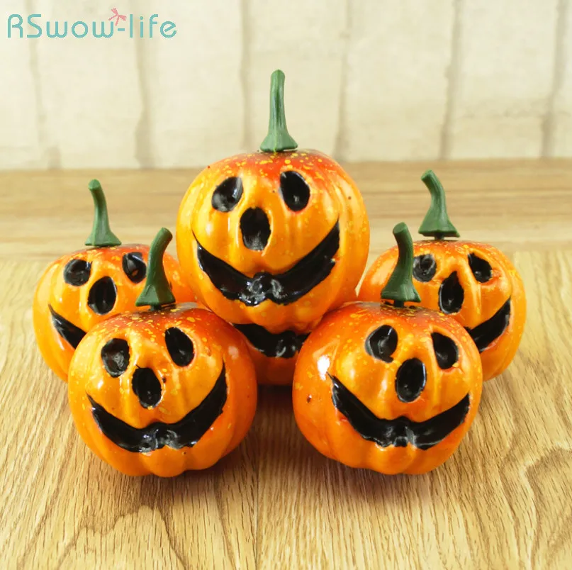 

Halloween Props Simulation Bubble Face Small Pumpkin 5.5CM Halloween Pumpkin Package Photography Photo Props For Decoration